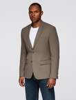 Męska elegancka marynarka SLIM FIT z rayonem – oliwkowa V5 OM-BLZB-0135 
