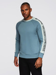 Unbuttoned men's sweatshirt with stand-up collar and hood - black V1 OM-SSZP-0216