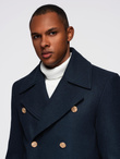 Men's insulated coat with hood and concealed zipper - black V1 OM-COWC-0110