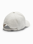 Men's baseball cap with visor and patch - cream V4 OM-ACCS-0103 