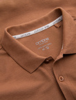 Men's BASIC single color pique knit polo shirt - brown V23 OM-POBS-0100