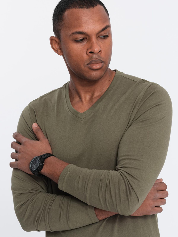 Zestaw longsleeve męski V-NECK - mix 2-pak V9 Z41