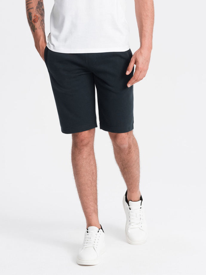 Men's BASIC cotton sweat shorts - black V9 OM-SRBS-0149