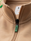 Washed men's sweatshirt with decorative stitching at the neckline - navy blue V4 OM-SSDS-0131