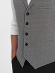 Men's jacquard vest with lapels - graphite V1 OM-BLZV-0122