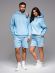 Unisex sweat shorts with drawstring waist - blue V8 OU-SRBC-0101