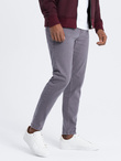 Jeansowe spodnie męskie bez przetarć SLIM FIT - grafitowe V5 OM-PADP-0148