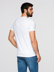 BASIC men's classic cotton T-shirt with a crew neckline - white V4 OM-TSBS-0237