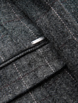Elegancka męska marynarka w kratkę z domieszką wełny – szara V1 OM-BLZB-0137