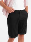 Classic men's chino shorts with rolled up leg - black V9 OM-SRCS-0197