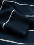 Casual men's sweater with horizontal stripes - navy blue V1 OM-SWSW-0143