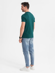 Men's cotton t-shirt with pocket print - dark green V5 OM-TSPT-0154