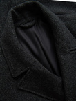 Men's short double-breasted wool coat - graphite V1 OM-COWC-0115