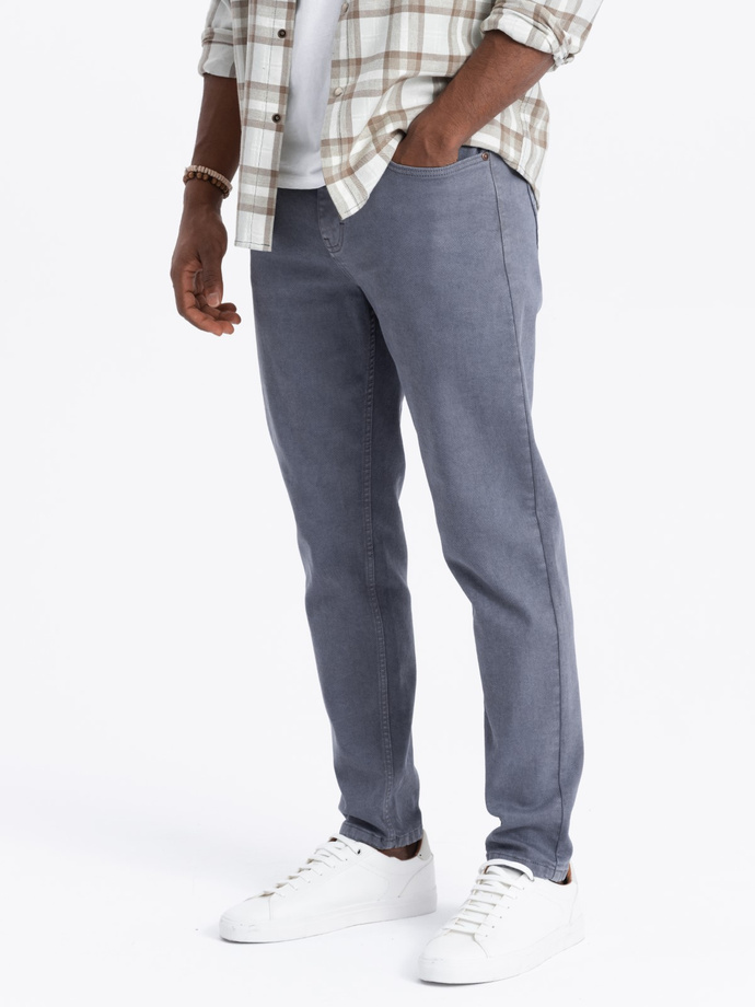 Men's denim pants without rubbing SLIM FIT - navy blue V4 OM-PADP-0148