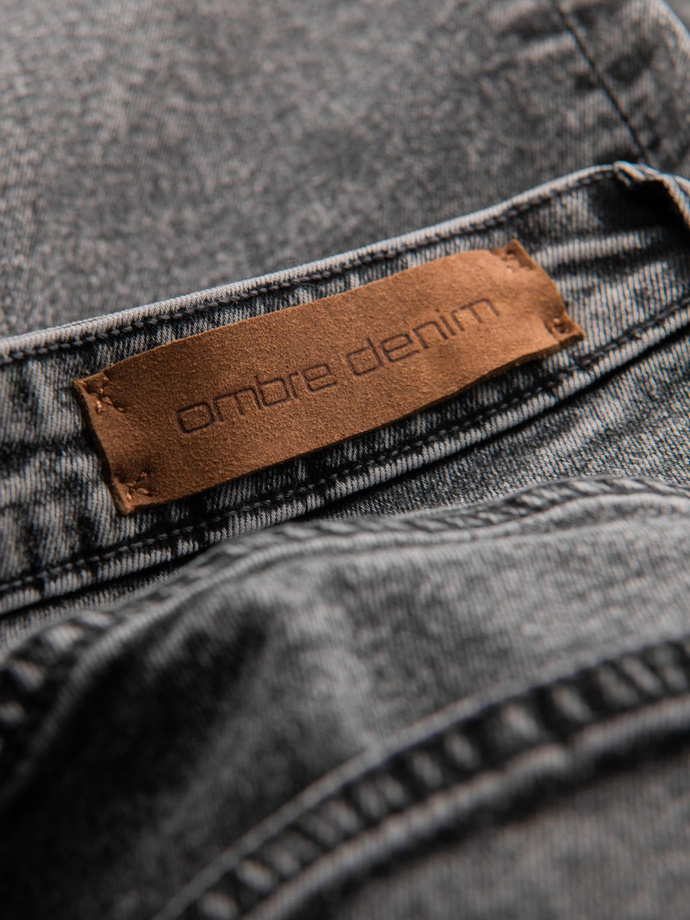 Klasyczne męskie przecierane jeansy REGULAR FIT – szare V4 OM-PADP-0217