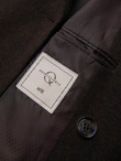 Men's coat with asymmetrical fastening and high collar - light brown V4 OM-COWC-0120