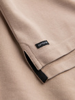 Men's collarless polo shirt - beige V5 OM-TSCT-0156