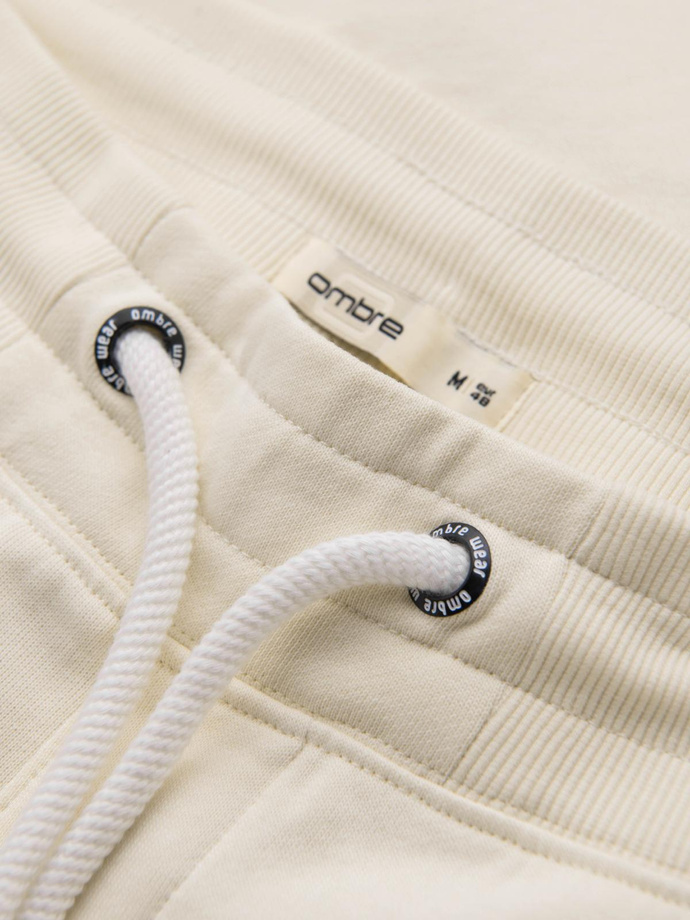 Men's jogger sweatpants - cream V11 OM-PABS-0173
