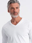 Men's unprinted longsleeve with a crew neckline - white V3 OM-LSBL-0108