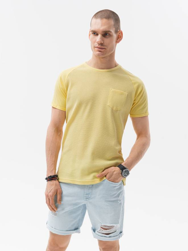 Men's plain t-shirt - yellow S1182