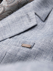 Men's REGULAR cut jacket with linen - light blue V3 OM-BLZB-0128