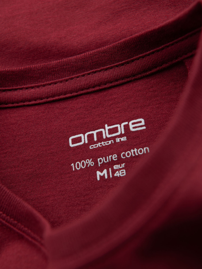 Classic BASIC men's cotton T-shirt - maroon V16 OM-TSBS-0236