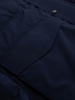Men's winter jacket with detachable hood made of waterproof material - navy blue V1 OM-JAHP-0306