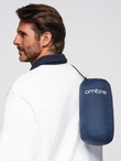 Men's quilted jacket with high zipped hood - black V1 OM-JAHP-0238