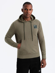 Men's kangaroo hoodie with logo - olive V4 OM-SSNZ-0162