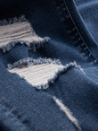 Washowane spodnie męskie jeansowe TAPERED FIT z przetarciami – niebieskie V2 OM-PADP-0163