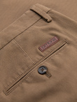 Men's REGULAR FIT chino pants with fine texture - dark beige V2 OM-PACP-0184