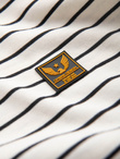 Men's striped t-shirt with patch by Ombre Design - cream and black V1 OM-TSCT-0183