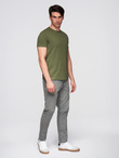 BASIC men's classic cotton T-shirt - khaki V6 OM-TSBS-0236