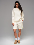 Classic unisex sweatshirt with round neckline - cream V2 OU-SNBC-0104