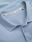 BASIC men's single color pique knit polo shirt - blue denim V17 OM-POBS-0100