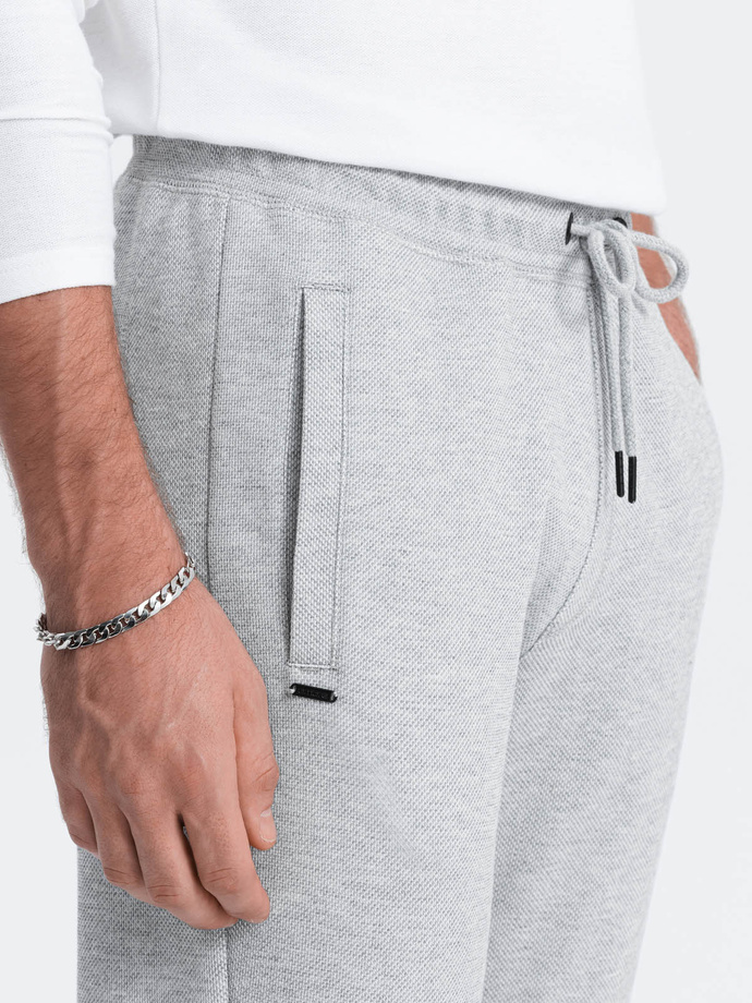Men's carrot cut sweatpants - grey melange V3 OM-PASK-0166