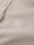 Jednokolorowa koszulka męska polo BASIC z dzianiny pique - ciemnobeżowa V5 OM-POBS-0100