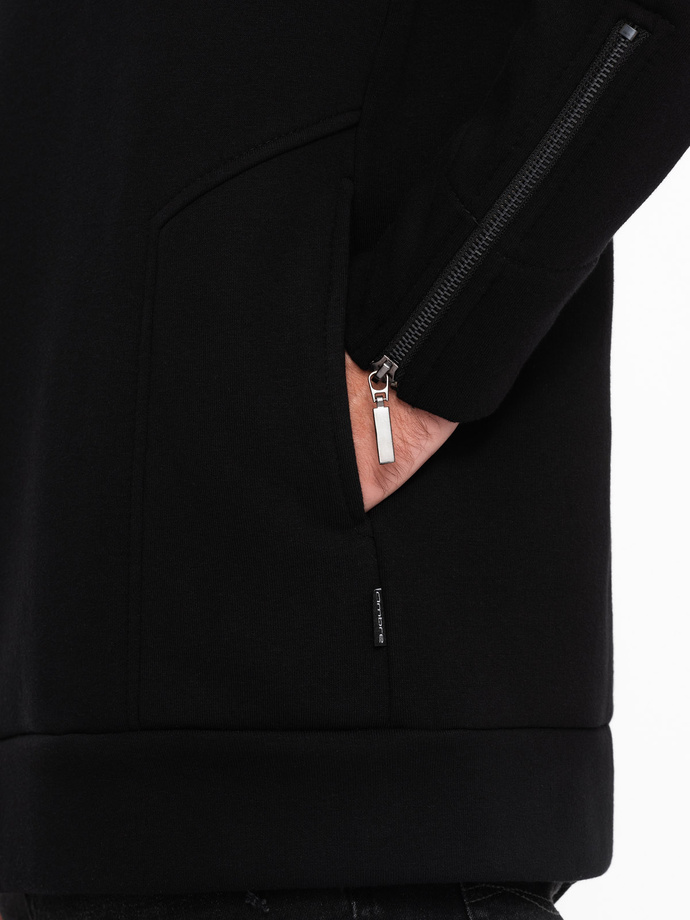 Rozpinana bluza męska ze stójką LONDON - czarna B1362