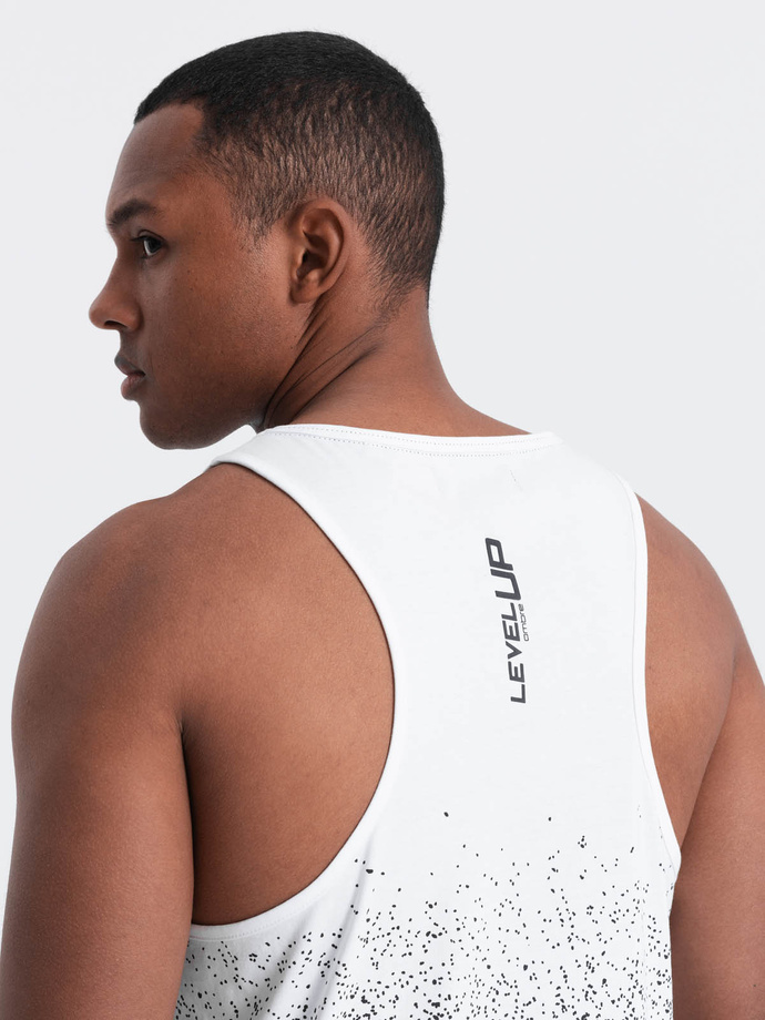 Tank top męski bawełniany z gradientowym nadrukiem - biały V1 OM-TSTT-22SS-001
