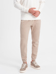 CARROT men's structured knit sweatpants - beige V2 OM-PASK-0143