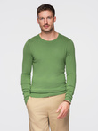 Classic men's sweater with round neckline - green V13 OM-SWBS-0106