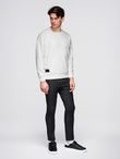 Men's RELAXED FIT sweatshirt with embossed letters - ecru V2 B1712