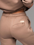 Klasyczne spodnie dresowe unisex ze ściągaczami – brązowe V16 OU-PSBC-0100