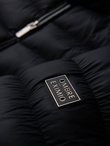 Men's imitation leather jacket with ribbed hem - dark brown V1 OM-JAFL-0109