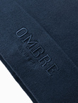 Męska czapka dzianinowa beanie z haftowanym napisem – granatowa V3 OM-ACWH-0120