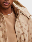 Men's jacquard patterned puffer jacket-brown V2 OM-JAHP-0195