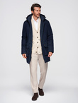 Men's quilted jacket with jacket cut - black V3 OM-JALP-0188