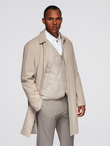 Men's insulated coat with hood and concealed zipper - black V1 OM-COWC-0110