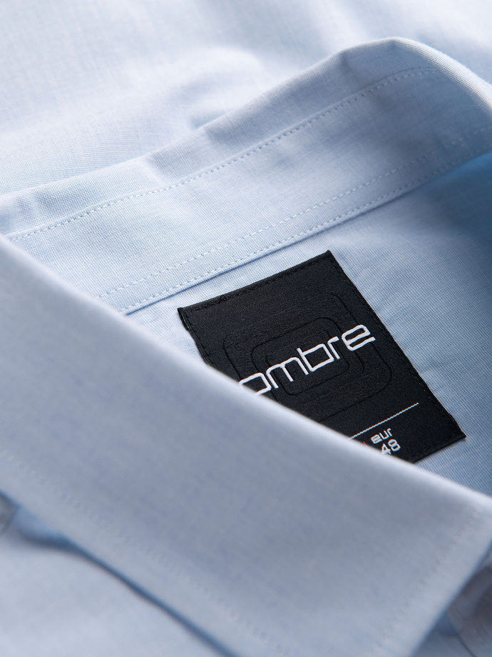 REGULAR cotton classic shirt - blue V1 OM-SHOS-0154