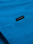 Męski klasyczny bawełniany T-shirt BASIC - niebieski V12 OM-TSBS-0146